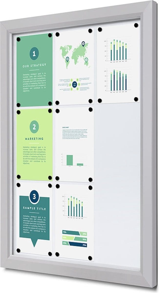 Outdoor Vergrendelbaar Notitiebord Slim 9 X A4 - Syna SCTE9XA4PH - Horeca & Professioneel