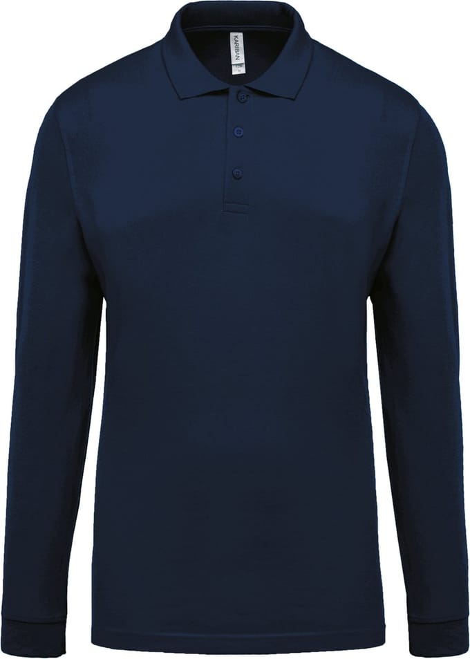 Kariban Piqué-herenpolo lange mouwen K256 - Navy - S