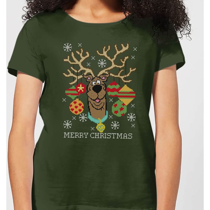 Scooby Doo Women's Christmas T-Shirt - Forest Green - S