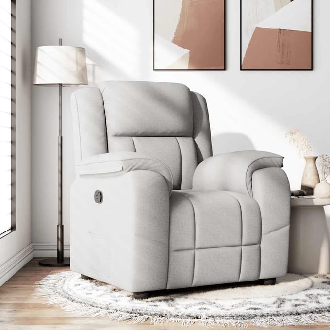 vidaXL - Fauteuil - verstelbaar - stof - wolk - grijs