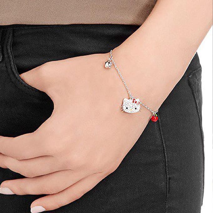 Swarovski Hello Kitty Appel Bloesem Armband Damesarmband 5075270 Silver,F white