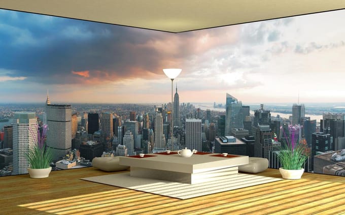 Fotobehang Vlies New York | Grijs | GROOT 624x219cm