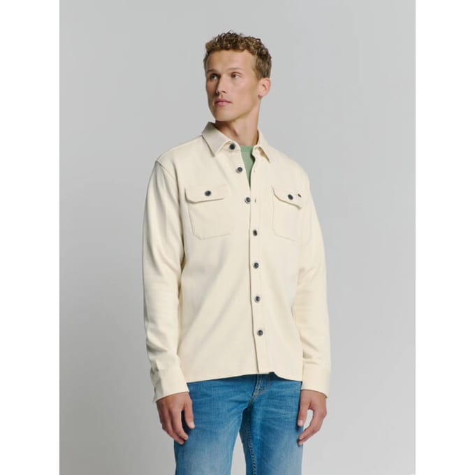 No Excess Overshirt Button Closure Sweat Chalk Größe: XXL | Casual hemden Outlet | Herren