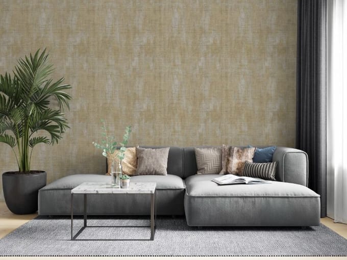 Behang 'dirty' linnen - Behang - Wandbekleding - Wallpaper - Vliesbehang - Zero - 0,53 x 10,05 M.