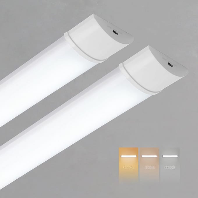 LED Batten Light 4FT (1,2 m) - Set van 2 - Neutraal Wit - 3CCT in 1 voor Garage Workshop Schuur