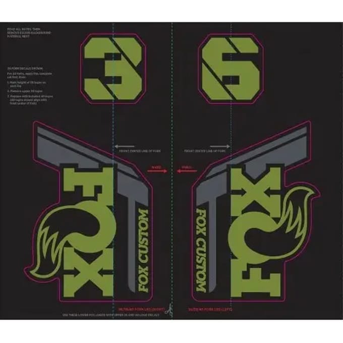 Stickers voor vork en schokdemper Fox Factory 2022