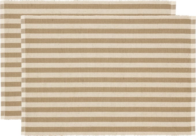 Södahl Statement Stripe Placemat 33 x 48 cm 2 stuks Beige
