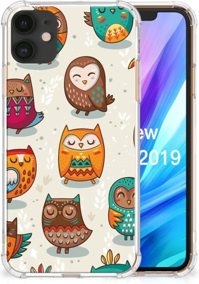 Apple iPhone 11 Case Anti-shock Vrolijke Uilen