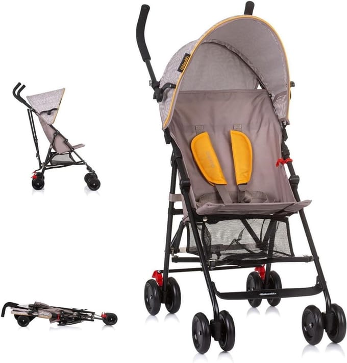 Kinderwagen - Buggy - Onderweg - Met één hand inklapbaar - 4400 Gram - Beige Geel
