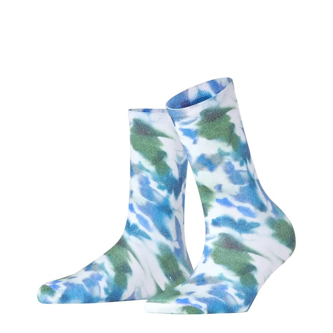 FALKE Surreal Mist gedessineerd katoen sokken dames wit - maat 39-42
