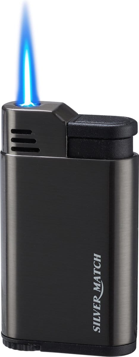 Silver Match Classic Jetflame Donkergrijs - Jetflame Aansteker - Windproof - Stormaansteker