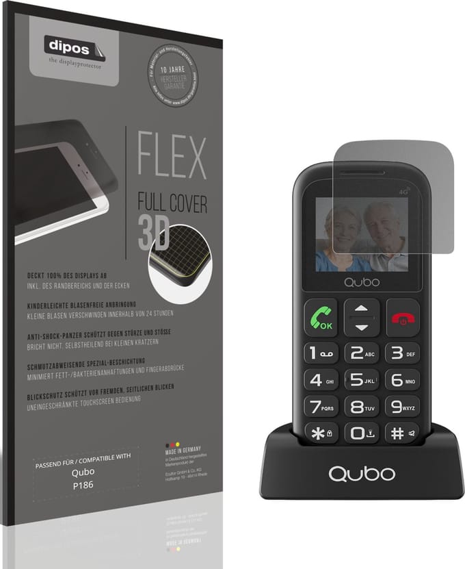 dipos FLEX – Matte Privacy Screenprotector geschikt voor Qubo P186 | Volledige Schermbescherming | Case-Friendly