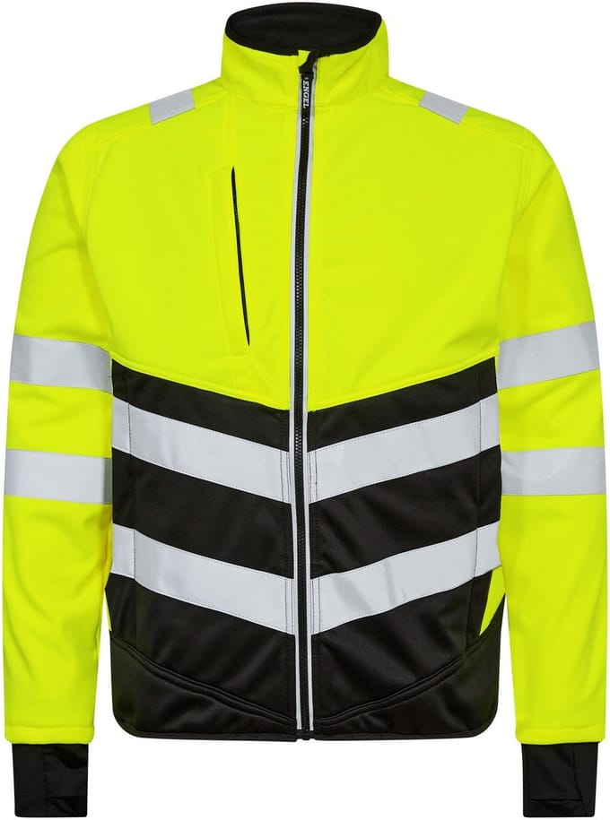 Engel Safety softshell jack 1150-237 - Hi-vis Yellow / Black - S
