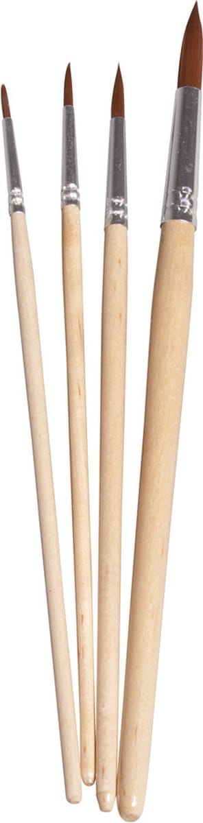 Rayher Schilder Penselen - 4-delige set - synthetisch - rond - hobby kwasten