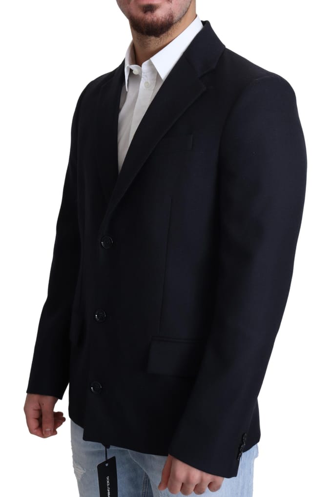 Blazer Effen Marineblauw Tailored Fit