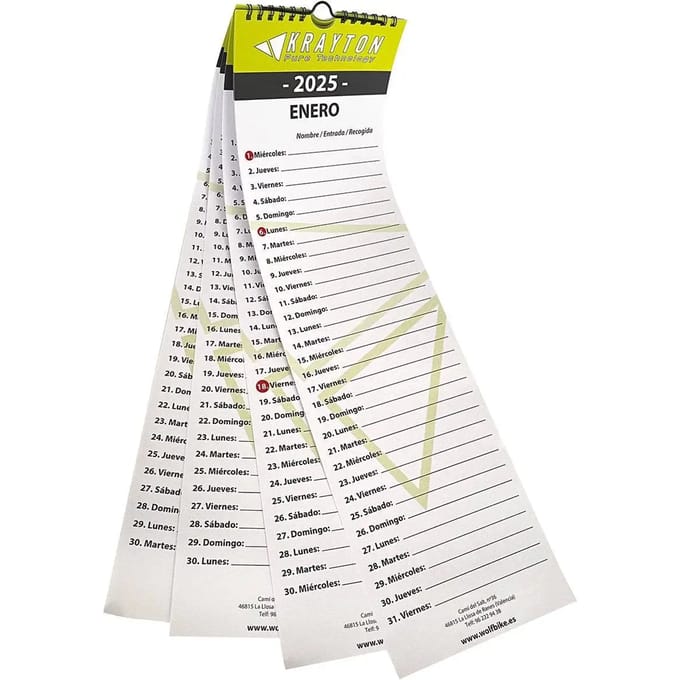 Calendrier van afspraken 2025 Krayton