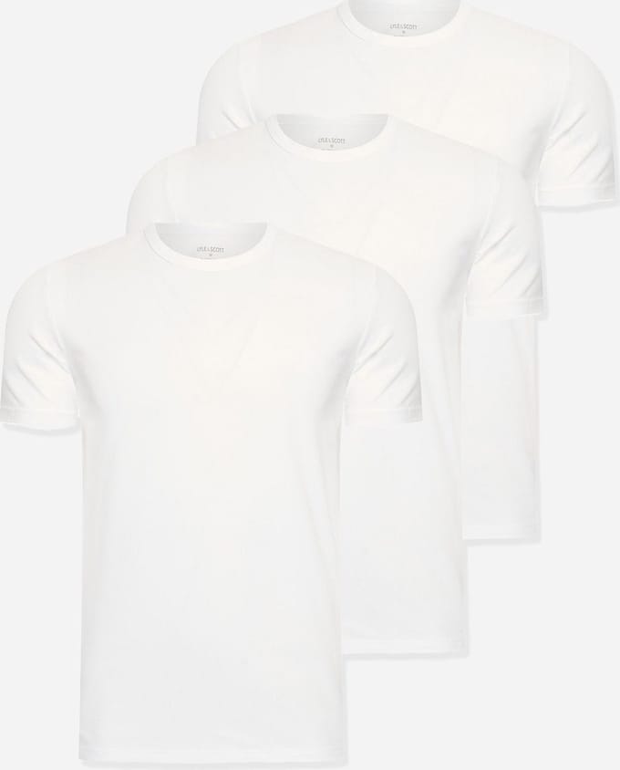 Lyle & Scott Basic 3-pack lounge T-shirt - wit