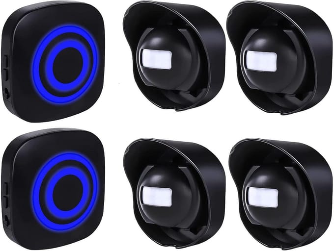 Draadloos Alarmsysteem Set met 4 Bewegingsmelders en 2 Plug-in Ontvangers