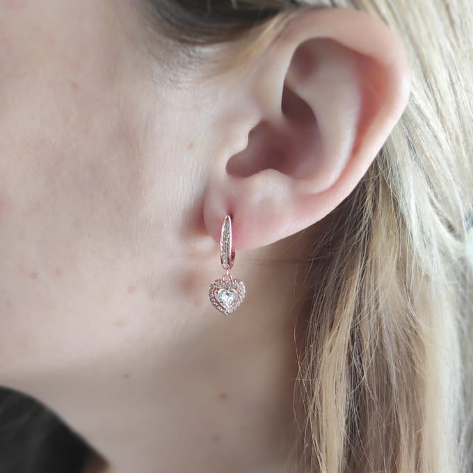 Only Love Oorbellen - Roségoud en Kristal