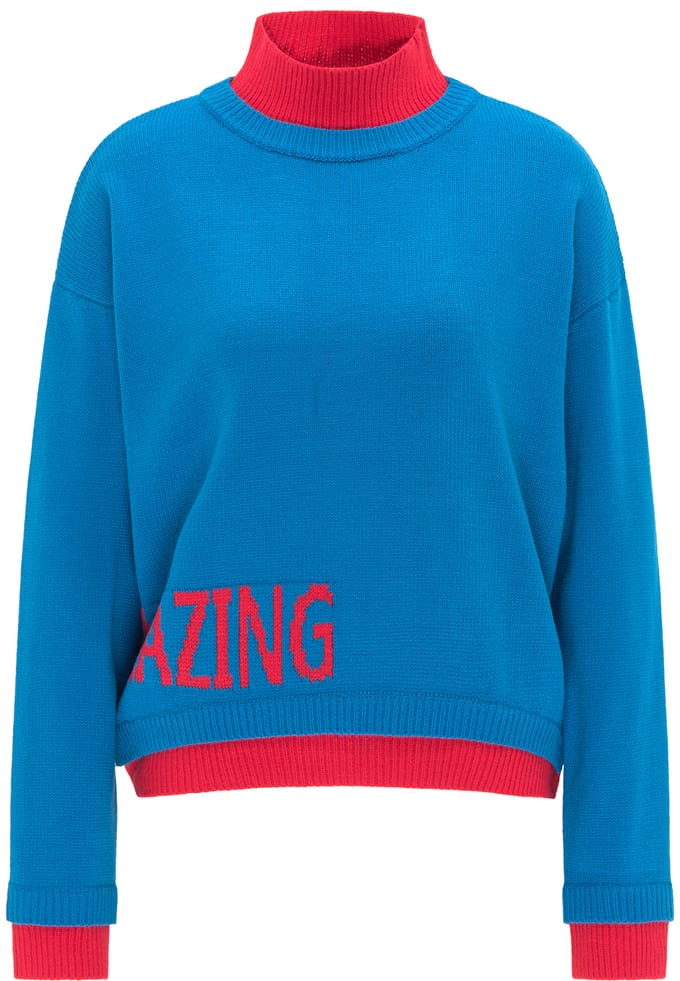 Mymo Fijn gebreide trui Dames klassiek blauw