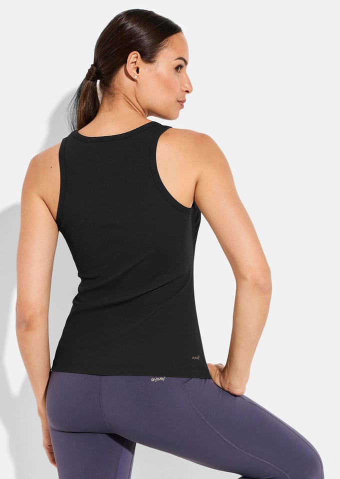 Geribde tanktop - zwart - Gr. S van Goldner Fashion