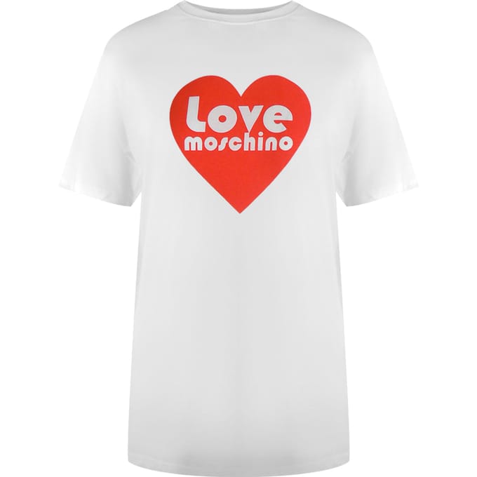 Love Moschino T-shirt Met Hartlogo In Wit