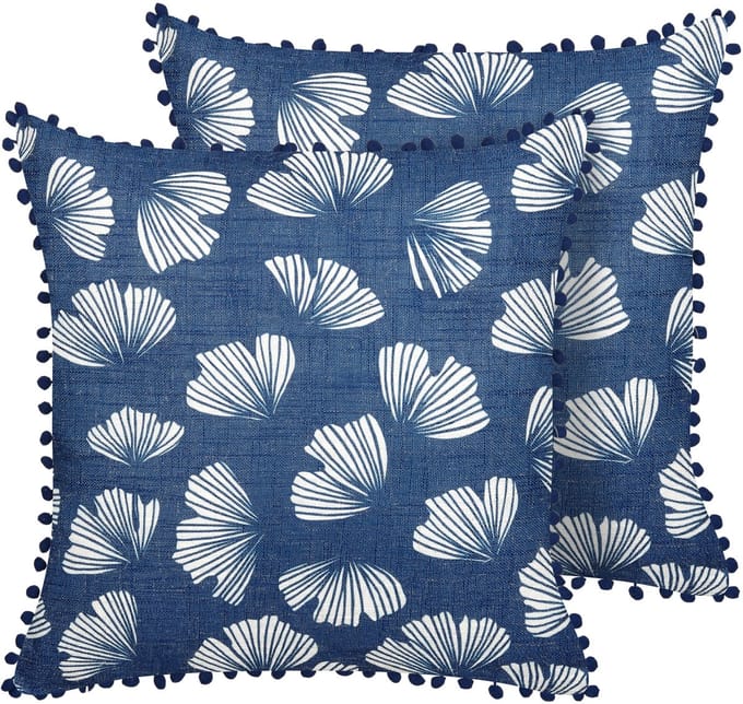 DANDELION - Sierkussen set van 2 - Blauw - 45 x 45 cm - Polyester