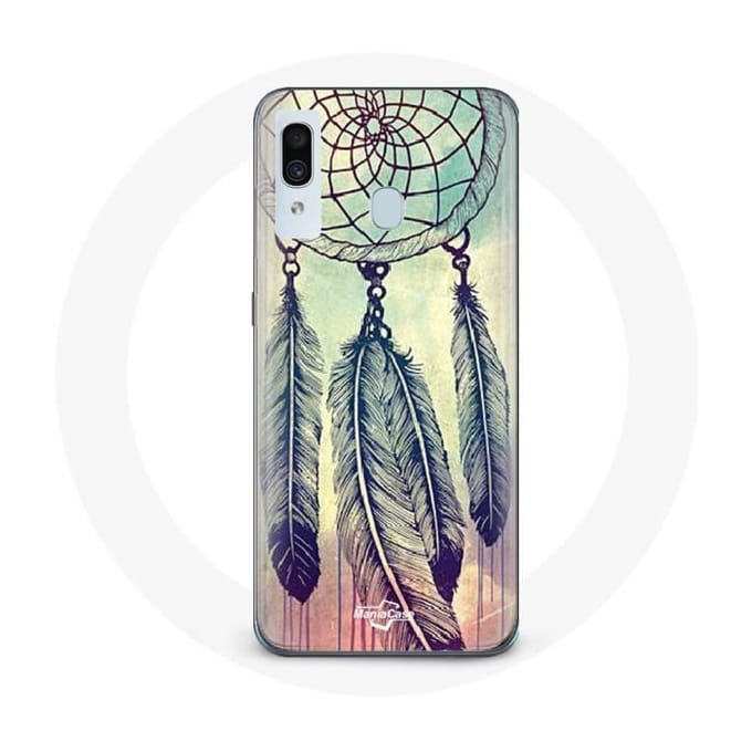 Coque pour samsung galaxy A30 Attrape rêve coloré marron