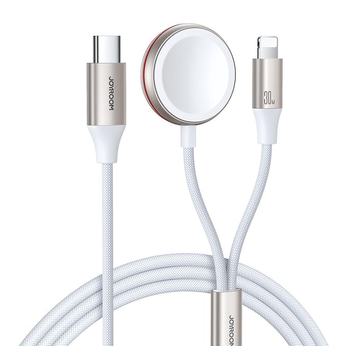 Joyroom Fast Charging Magnetic Charger 2-in-1 S-IW012 30W 1.5m (White)