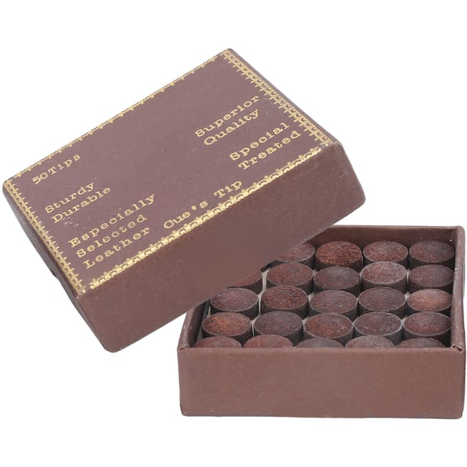 50 stuks/doos 10mm Keutips Kit Snooker Rode Lederen Keu Tips voor Pool Eight Ball gray