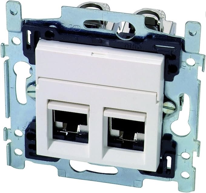 Niko - RJ11 utp stopcontact - dubbele aansluiting - Wit