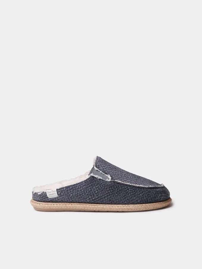 Herenslippers in klompstijl met jutezool | NALEC