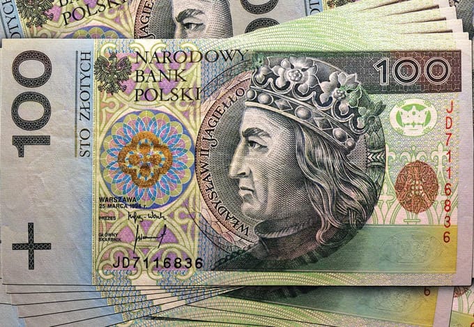 Fotobehang Polish Banknote  | DEUR - 211cm x 90cm | 130g/m2 Vlies
