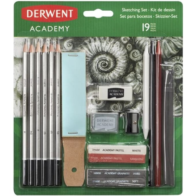 Derwent Academy Schetsset - complete selectie schetsmaterialen van hoge kwaliteit