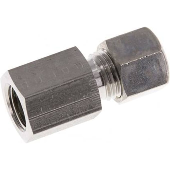 G 1/4'' x 8L RVS Rechte Knelfitting 315 Bar DIN 2353 - FL2S-FO-ST-014G-08-L