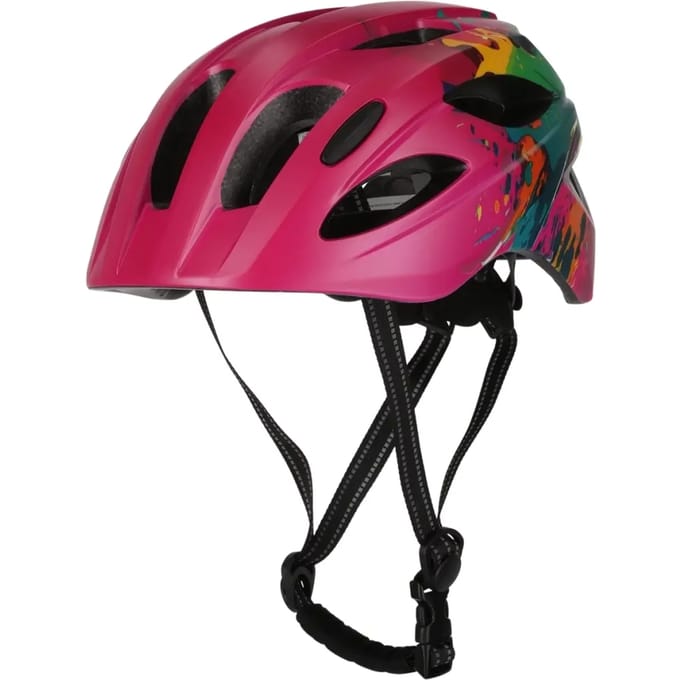 Fietshelm voor kinderen 6-12 jaar|Roze Splash|Crazy Safety|EN1078 Gecertificeerd