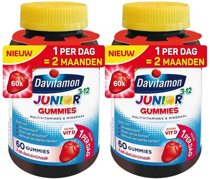 Davitamon Junior Gummies 3-12 jaar - 2 x 60 gummies - Voordeelverpakking
