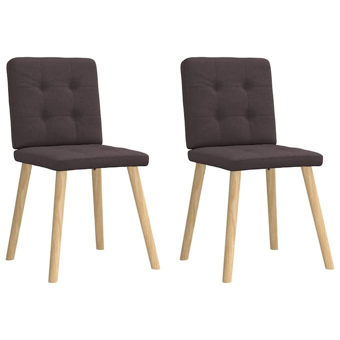vidaXL Eetkamerstoelen 2 st stof donkerbruin