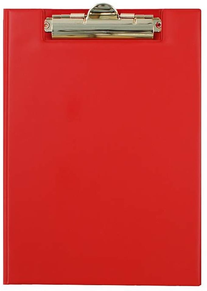 TRES Clipboard Map A5 Rood - Stevig PVC met Klem