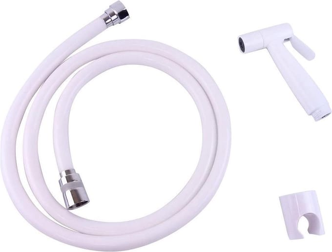 WillieJan Knijp handdouche Set 2026 – RVS – Wit – Sprayer, Slang en Ophangbeugeltje