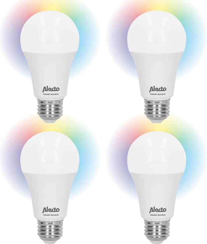 Alecto SMART-BULB10 4-PACK - Smart Verlichting - Wifi LED lamp - Energiezuinig - 4 stuks