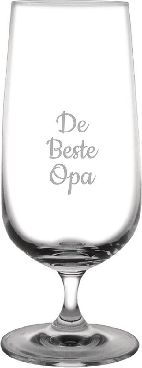 Gegraveerde bierglas op voet 41cl De Beste Opa