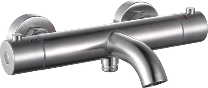 Thermostatische opbouw badkraan volledig Rvs