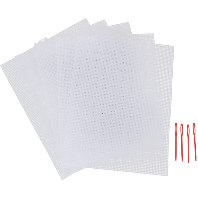 5 stuks Plastic Gaas Canvas Vel 7 Count 33.5x26cm Wit Plastic Canvas Ooggaas met 4 Brei white