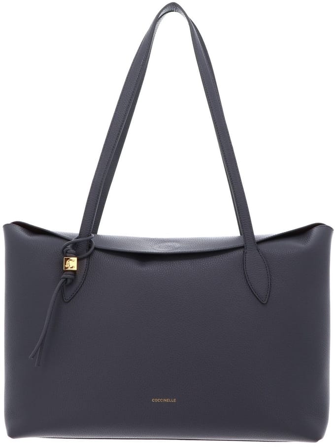 COCCINELLE Leren schoudertas Thess Handbag Grained Leather Stove blauwgrijs