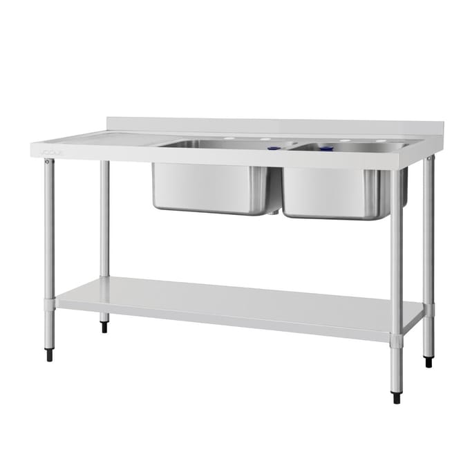 Vogue Dubbele Spoeltafel Spoelbak Links - Vogue DY825 - Horeca & Professioneel - Horeca & Professioneel