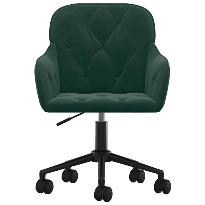 Vidaxl Draaibare bureaustoel, Donkergroen, Bekleed met Fluweel