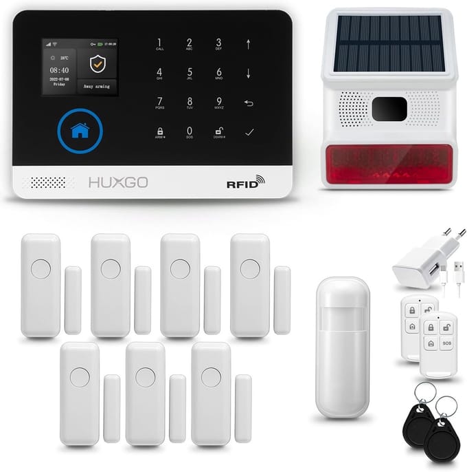 Draadloos Alarmsysteem - Home Security Kit - Huis Beveiligen - Dubbele Connectiviteit - 18.5 x 12.5 cm - Wit