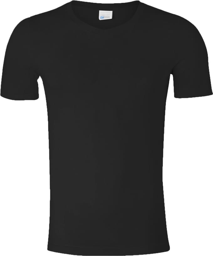 SCHIESSER Long Life Cotton T-shirt (1-pack) - V-hals - zwart