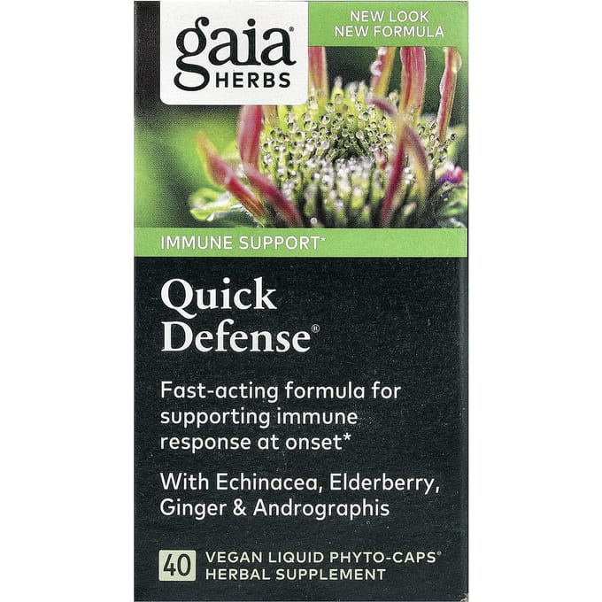 Gaia Herbs, Snelle Verdediging, 40 Plantaardige Vloeibare Fyto-Capsules